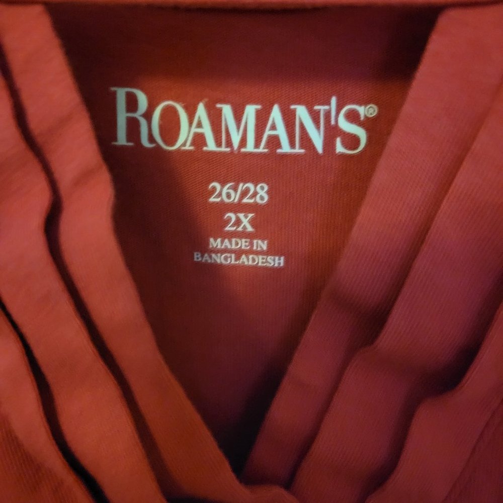 Womens' Red Short Sleeved Top, Roaman's